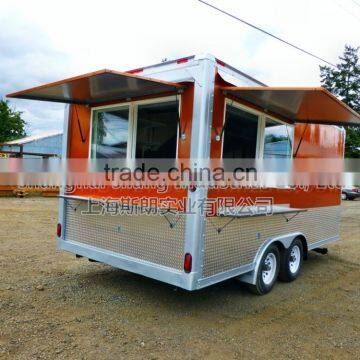 Orange Biaxial Traction Diner Food Truck for Sale Mobile Food Truck Mobile Food Trailer Fast Food Mobile Kitchen Trailer for Sal photo-6