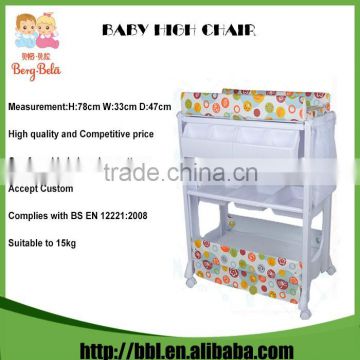 LHX-003A Indoor Application Plastic Folding Baby Changing Table with Comfy Padded Changing Mattress