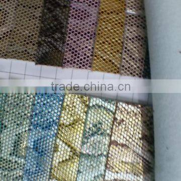 pu Pvc Leather Stocklot for Car Seat Snakeskin Grain Printed Pattern Varnished or Patent Leahter Top Grade Synthetic Leather photo-3