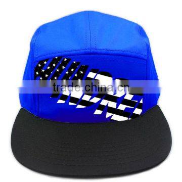 custom 5 panels blank colored flock printed hats