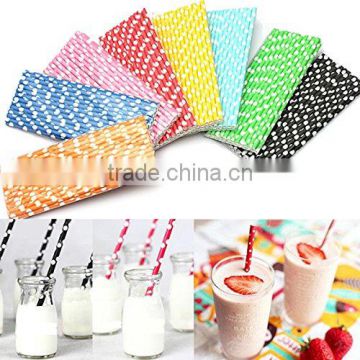 Colorful Polka Dot Paper Straws Drinking Straws Party Wedding Birthday Decor