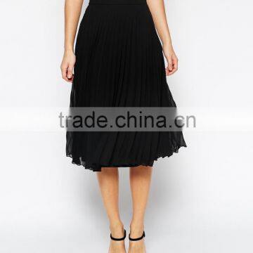 latest long high waist pleated chiffon lady skirt/dress patterns design/manufacture