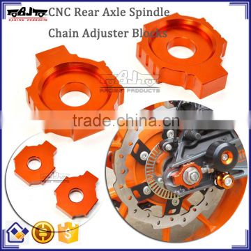 BJ-CA-KT001-OR Motorcycle CNC Rear Axle Spindle Chain Adjuster Blocks for KTM DUKE 125/200/390