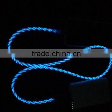 Light Moving LED Light Flowing Current Smartphone Charger Data Cable