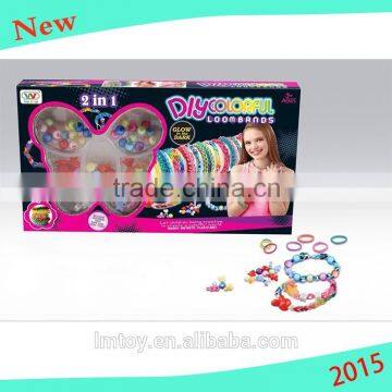 2015 New 2 IN 1 DIY GLOW IN DARK LOOM BANDS 600PCS