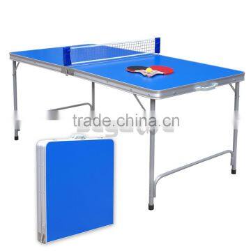 Practice Table Tennis Ping Pong Game Table Indoor Folding Midsize 2 Wood Paddle