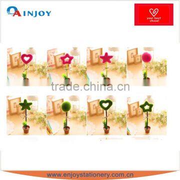 Fashion personality simulation plants ballpoint pen Lovely green potted landscape decoration pen