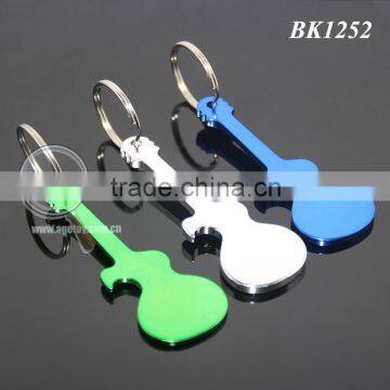 Anodizing Aluminum Guitar Shaped Pocket Creative Gift Metal Guitar Keychain Bottle Opener