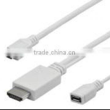 Xinya factory price new item white 1.5M MHL cable for smart phone