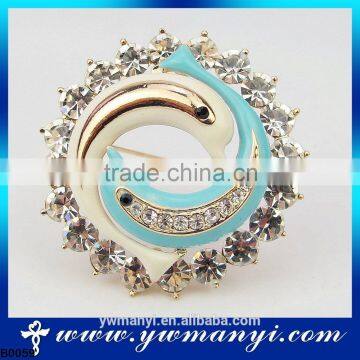 Latest brooch design Wholesale alibaba high quality fashion color enamel rhinestones top quality animal custom brooch B0059