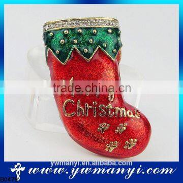 Wholesale Jewelry Christmas Gifts Xmas Red Shoes Brooch B0479