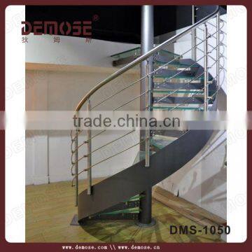 luxury steel handrail spiral stair design