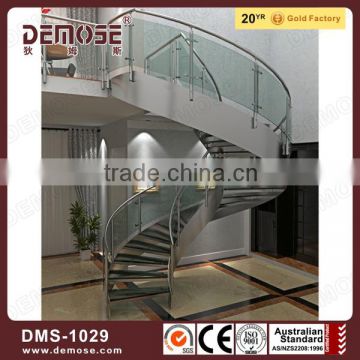 demose steel glass spiral staircase for sale