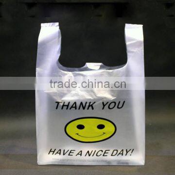 Cheap colored plastic T-shirt shopping bag
