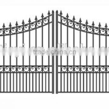 powder coated arc top wrought iron main driveway gate new design