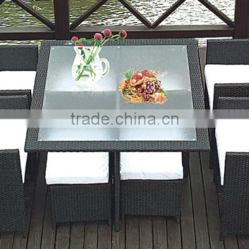 Space-saving Garden Rattan cube set table outdoor dining set                        
                                                Quality Choice