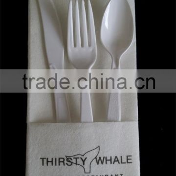 White Dinner Linen feel/Airlaid Paper Napkins-with Pocket for utensils