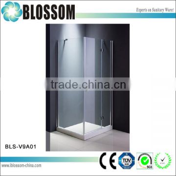 3 sided shower enclosure rectangular frameless glass hinge shower door