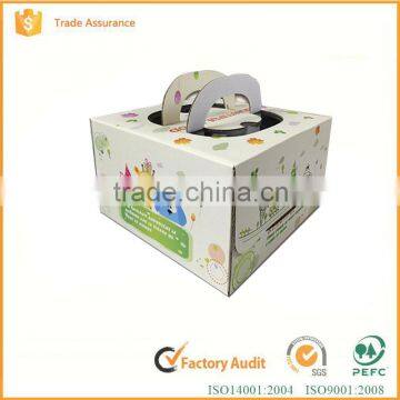 Customized logo printed cheap nice looking paper cake box whole