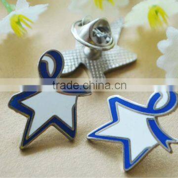 custom stamped pin star badge with soft enamel