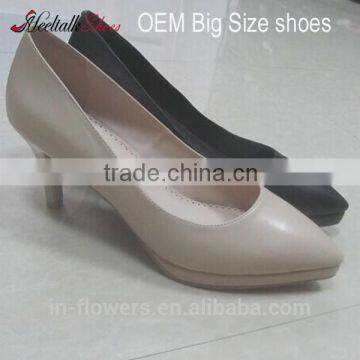 OEM Whosale women large size dress shoes Eurpoe size 38-46 ladies big size genuine leather shoes