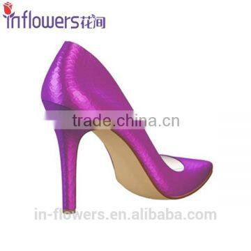 Purple Bright Color Leather Pointed Toe Ladies Sexy High Heels photo-5