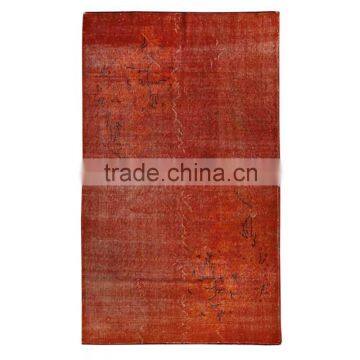 Handmade Turkish Carpet - Orange Over-dyed Rug (6,5 x 3,8 feet)