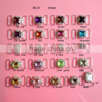 Stock hot selling Factory price colorful rhinestone connector for headband/hairwear for bikini (RC-57)