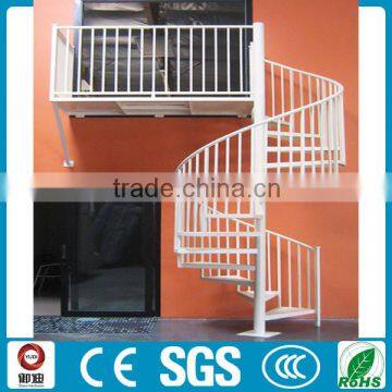 White Painting Steel Wood Used Spiral Staircase For Home and Shop photo-3
