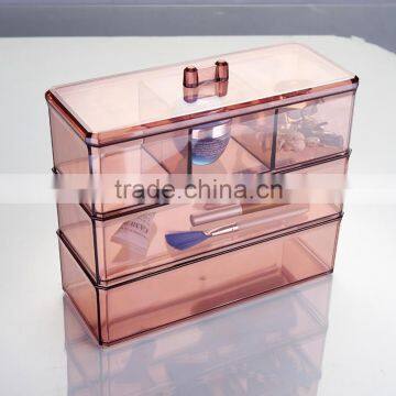 Hot Sale 3 Tier Plastic Cosmetic Organizer Makeup Storage Display Box photo-2