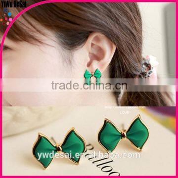 wholesale small earrings top surgical steel earrings/bow tie stud earrings