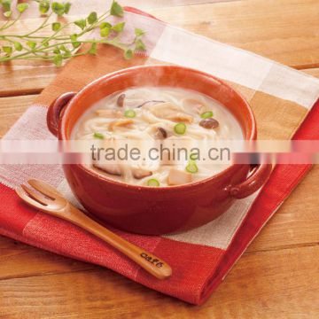 Japanese thin noodle soup Cafe-style noodle creamy soymilk soup with 3 kinds of mushrooms