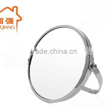 Fancy double sides small round metal cosmetic mirrors