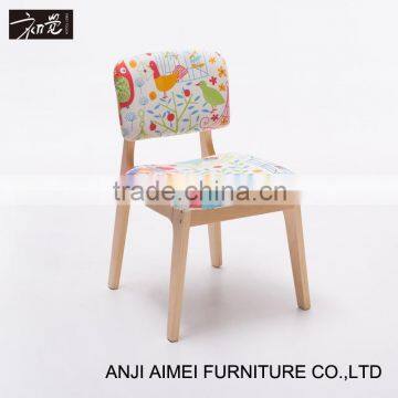 Rural Style Wooden Coffee Shop Chair/ Modern Cloth Art Dining Chair AM-327 photo-3