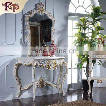 luxury classic furniture - soild wood gold foil leaf gilding console table