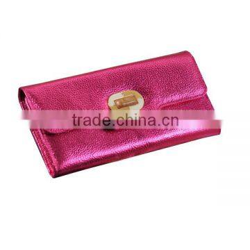 WA8117 Light pink fashion wallet, metallic PU wallet for ladies