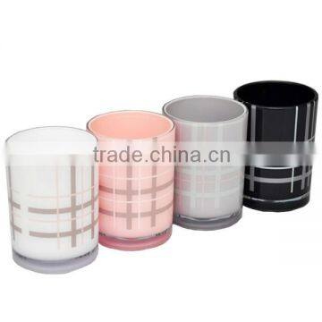 Grid printing plastic bathroom tooth mug, bath tumbler