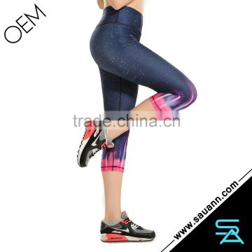 Athletic Apparel Manufacturers Yoga Ombre Capri Leggings