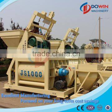 twin-shaft concrete mixer JS1000 for sale with Pneumatic motor