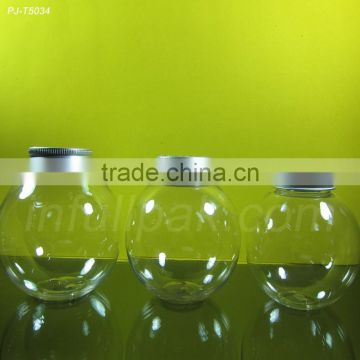 Clear Ball Shaped Plastic PET Bottle/jar