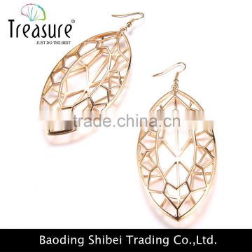 Wholesale jewelry supplier golden hollow alloy bird nest shape stud earrings jewelry for women and men fashion jewelry