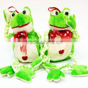 fashional popular lovely green plush frog animal toy for valentine festival