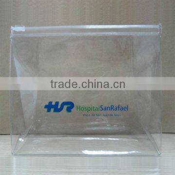 transparent clear pvc cosmetic bag with handle and zipper closure/clear cosmetic bag