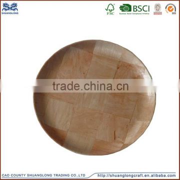 food serving plate wholesale cheap round eco-friendly wooden food serving plate