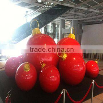 Custom design and size christmas ball /high glossy FRP decorations ball for indoor &outdoor