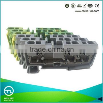 UTL Manufacturer China Spring Cage Ground Din Rail Terminal Block 4x4mm