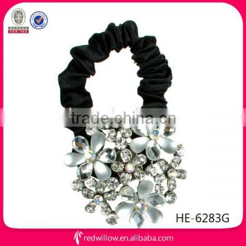 Yiwu Futian market wholesale clear crystal synthetic hair ponytail holder