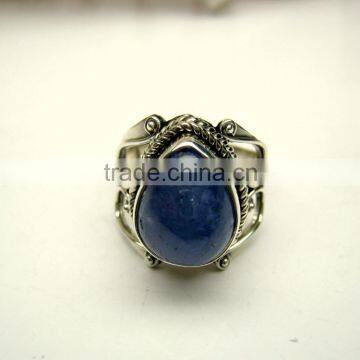 Tanzanite Cabochon 925 Sterling Silver Ring, Top Quality Tanzanite Gemstone Jewellery, Designer Oxidized Silver Handmade Jewelry