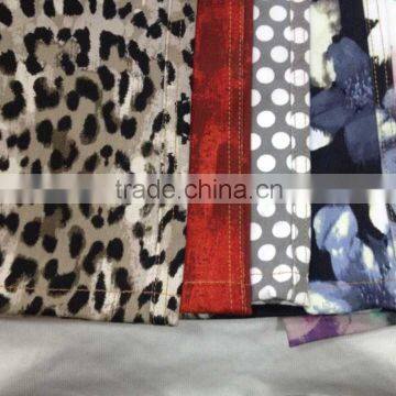 Printed Knit Denim Fabric:310gsm 44%cotton 44%polyester 11%spandex From Changzhou China