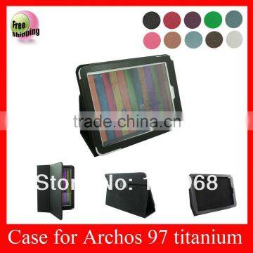 leather case For Archos 97 titanium ,For Archos 97 titanium leather case,free shipping,Black